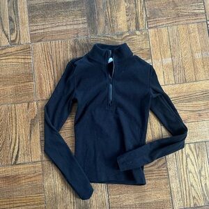 Black Long Sleeve Quarter-Zip Top